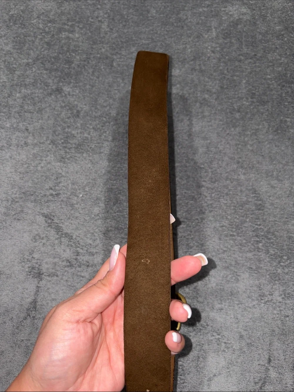 Halston- Brown Ultrasuede & Cowhide Belt Size 32